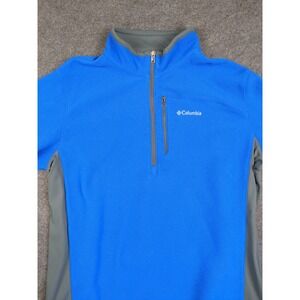 Columbia Mens 1/2 Zip Pullover Fleece Jacket Size‎ XL Blue Gray Mock Neck